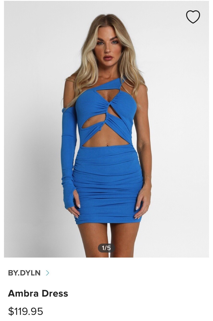 New By.Dylan Ambra Dress Blue Club Beach Retail $120 Urban Outfitters Revolve